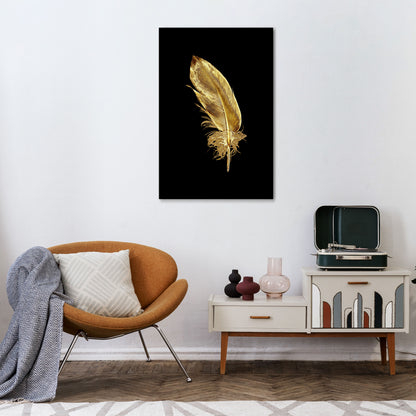 SHIMMERING FEATHER GRACE Stampa su tela verticale