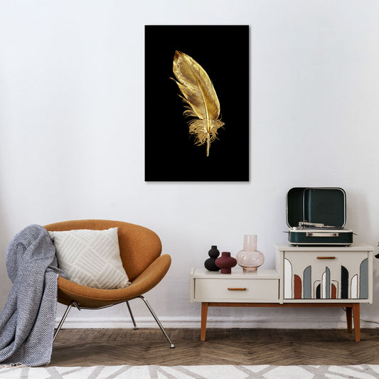SHIMMERING FEATHER GRACE Vertical Canvas Print