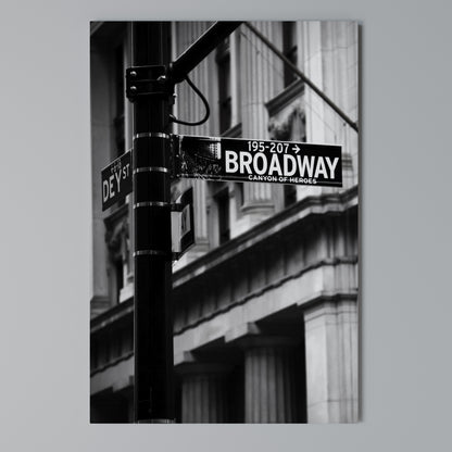 BROADWAY SIGN Stampa su Tela Verticale