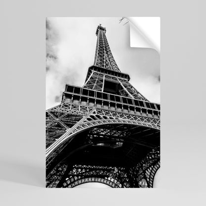 Poster verticale staccabile e attaccabile con icona parigina monocromatica