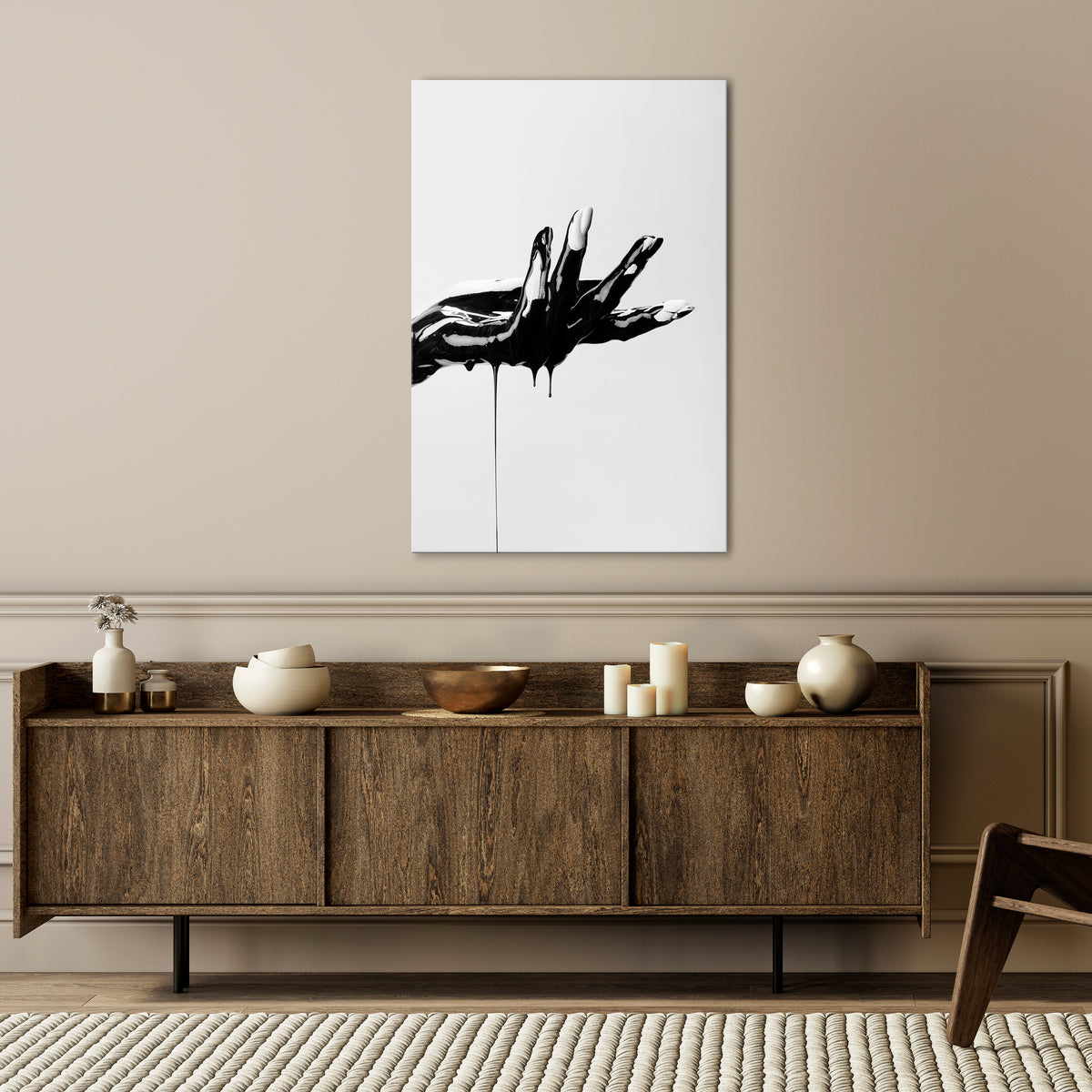 BLACK VISCOSITY Vertical Canvas Print