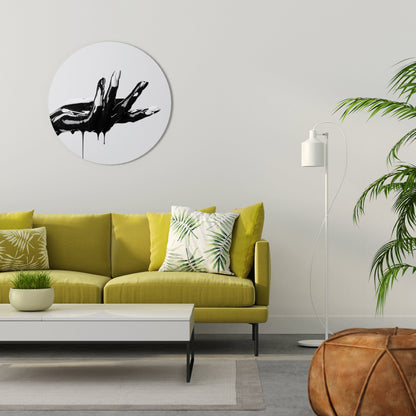 BLACK VISCOSITY Round Wall Art