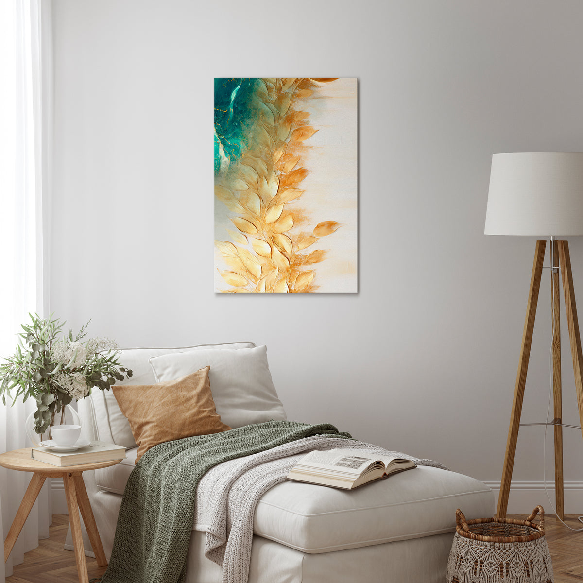 LEAVES IN RADIANCE Vertical Canvas Print