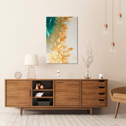 LEAVES IN RADIANCE Vertical Canvas Print