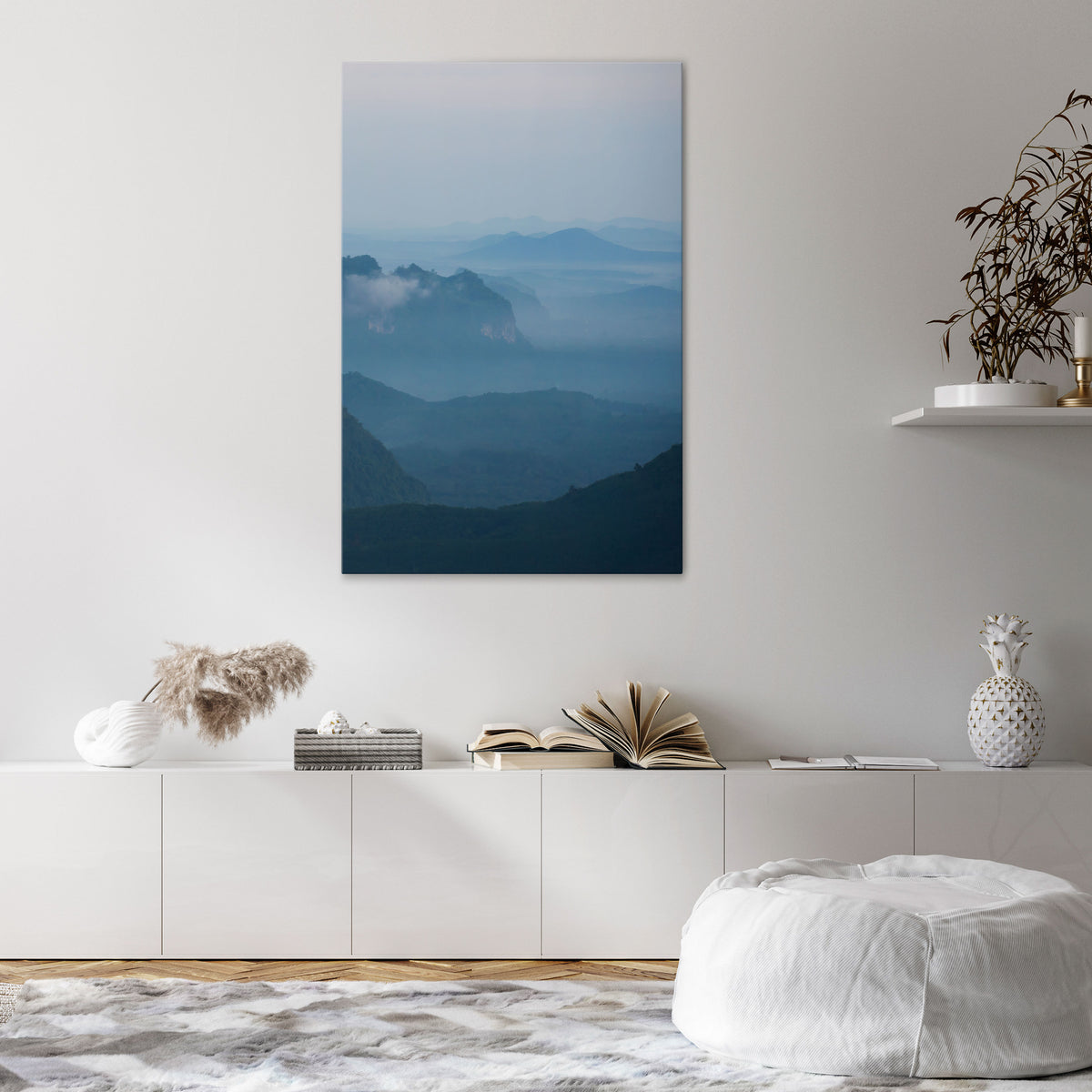 MISTY MOUNTAIN WHISPER Vertical Canvas Print