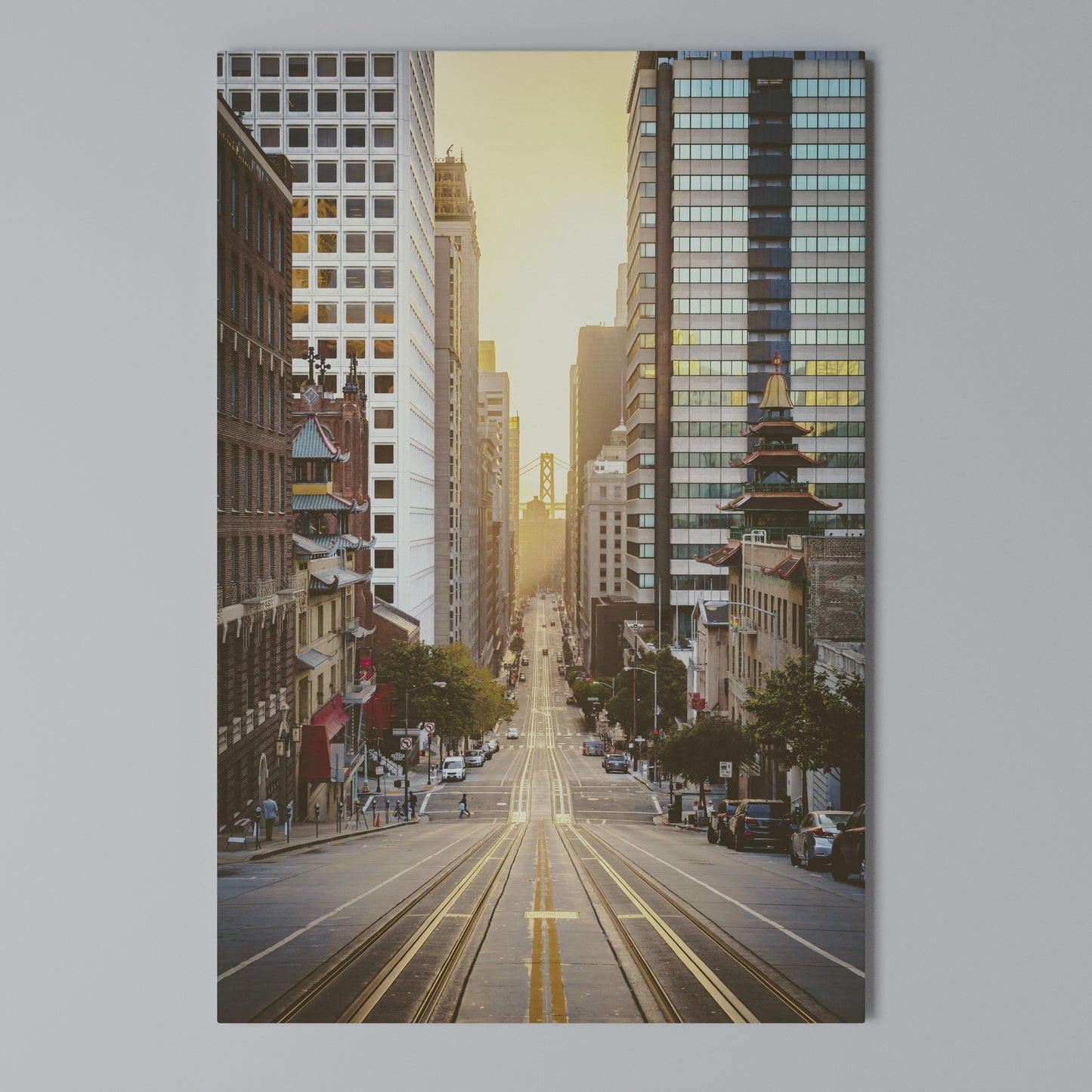 SUNSET CITYSCAPE SYMPHONY Stampa su Tela Verticale