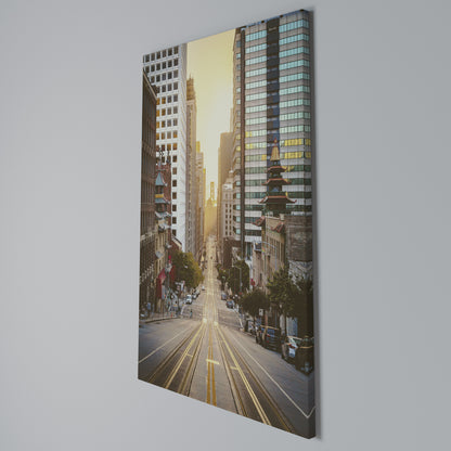 SUNSET CITYSCAPE SYMPHONY Stampa su Tela Verticale