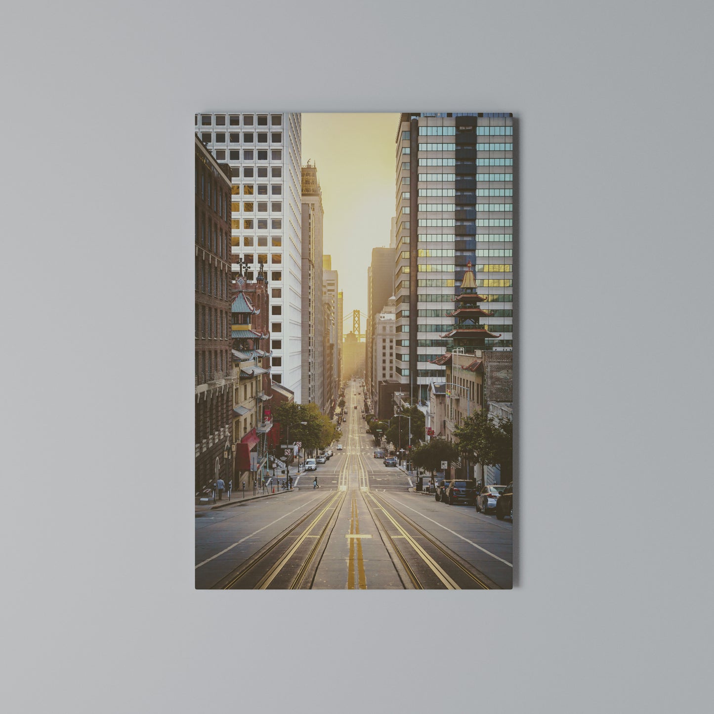 SUNSET CITYSCAPE SYMPHONY Stampa su Tela Verticale
