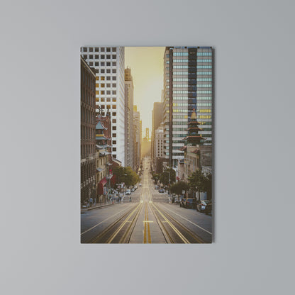 SUNSET CITYSCAPE SYMPHONY Stampa su Tela Verticale