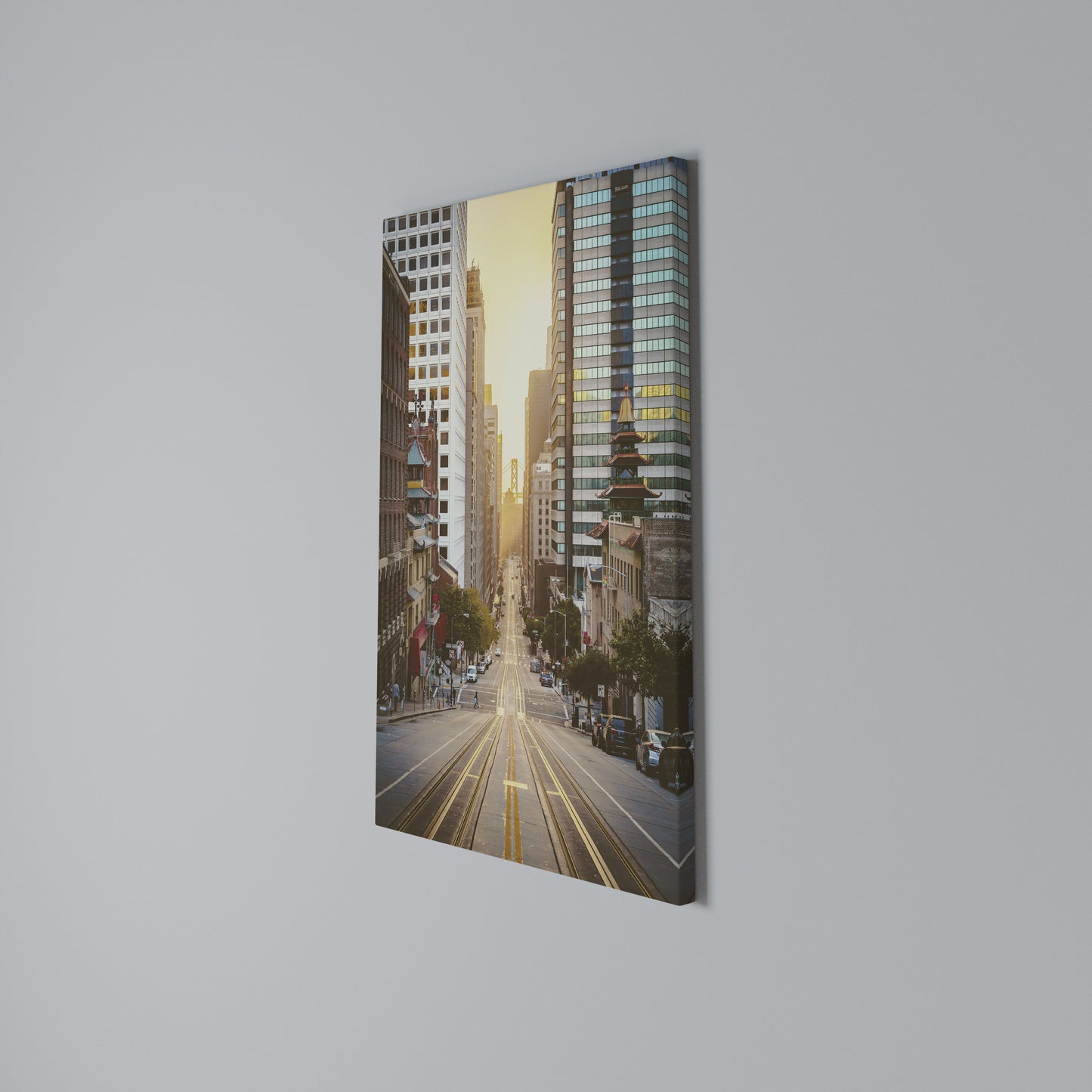 SUNSET CITYSCAPE SYMPHONY Stampa su Tela Verticale