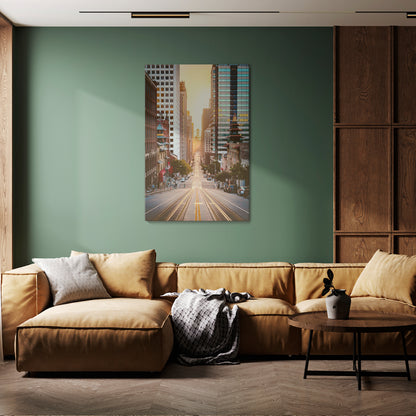 SUNSET CITYSCAPE SYMPHONY Vertical Canvas Print