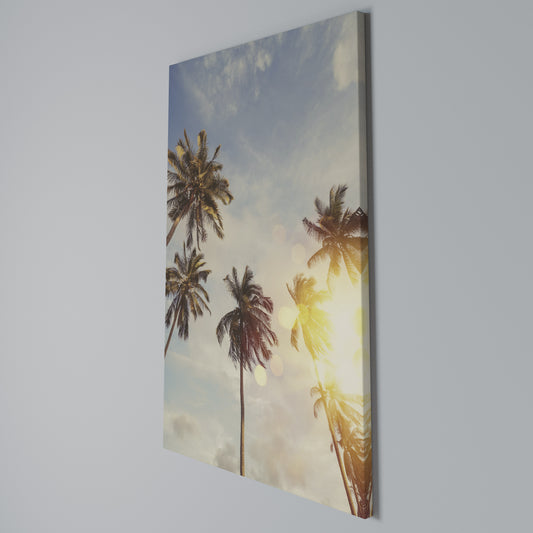 WHISPERING PALM LEAVES Vertical Canvas Print