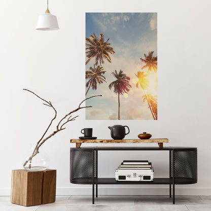 Poster verticale staccabile e attaccabile "FOGLIE DI PALMA SUSSURRANDE"