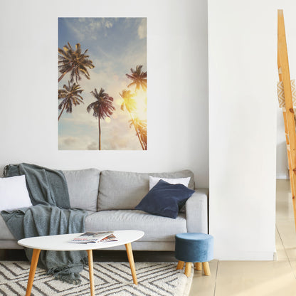 Poster verticale staccabile e attaccabile "FOGLIE DI PALMA SUSSURRANDE"