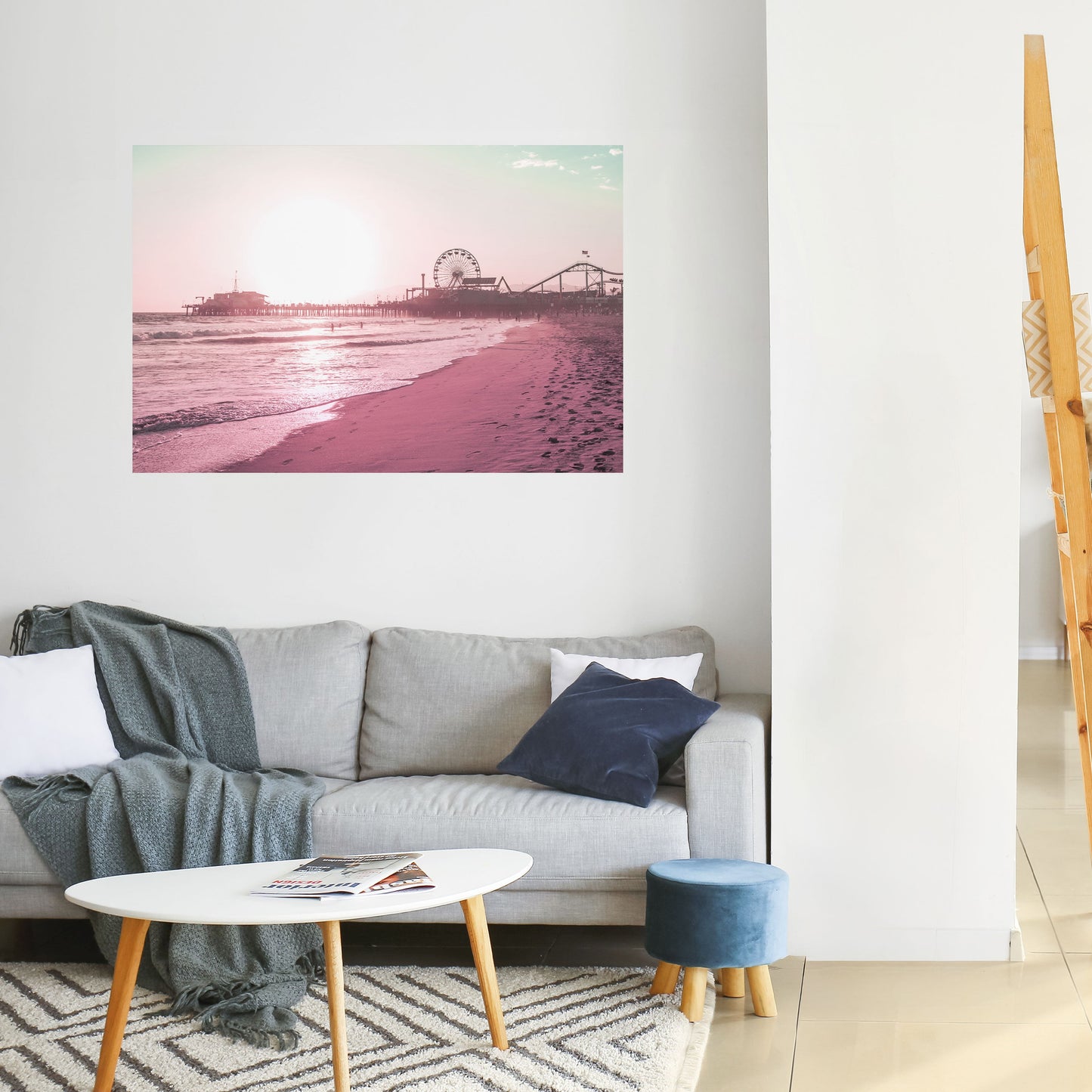Poster orizzontale staccabile e attaccabile PASTEL COAST VIBES