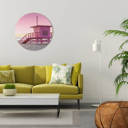 PINK PARADISE WATCH Round Wall Art