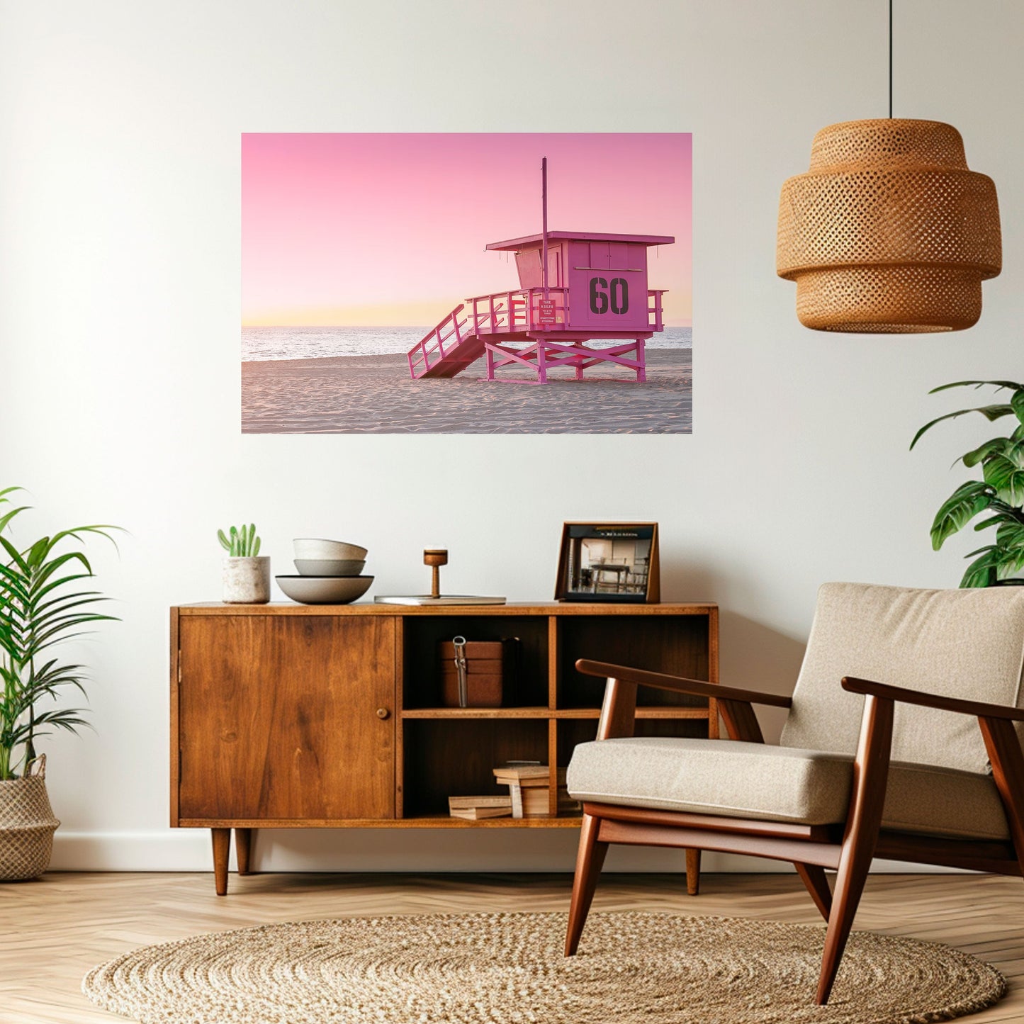 OROLOGIO PARADISO ROSA Poster orizzontale staccabile e attaccabile
