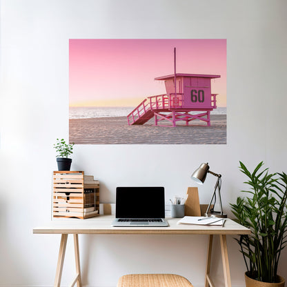 OROLOGIO PARADISO ROSA Poster orizzontale staccabile e attaccabile
