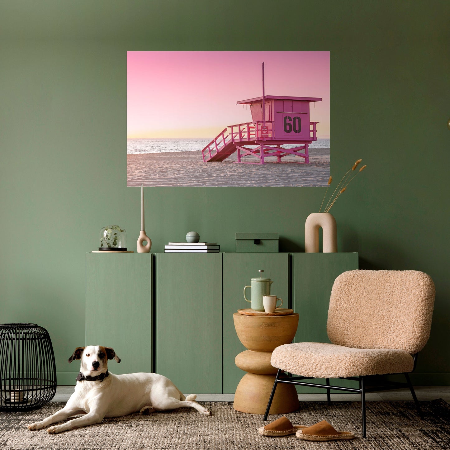 OROLOGIO PARADISO ROSA Poster orizzontale staccabile e attaccabile