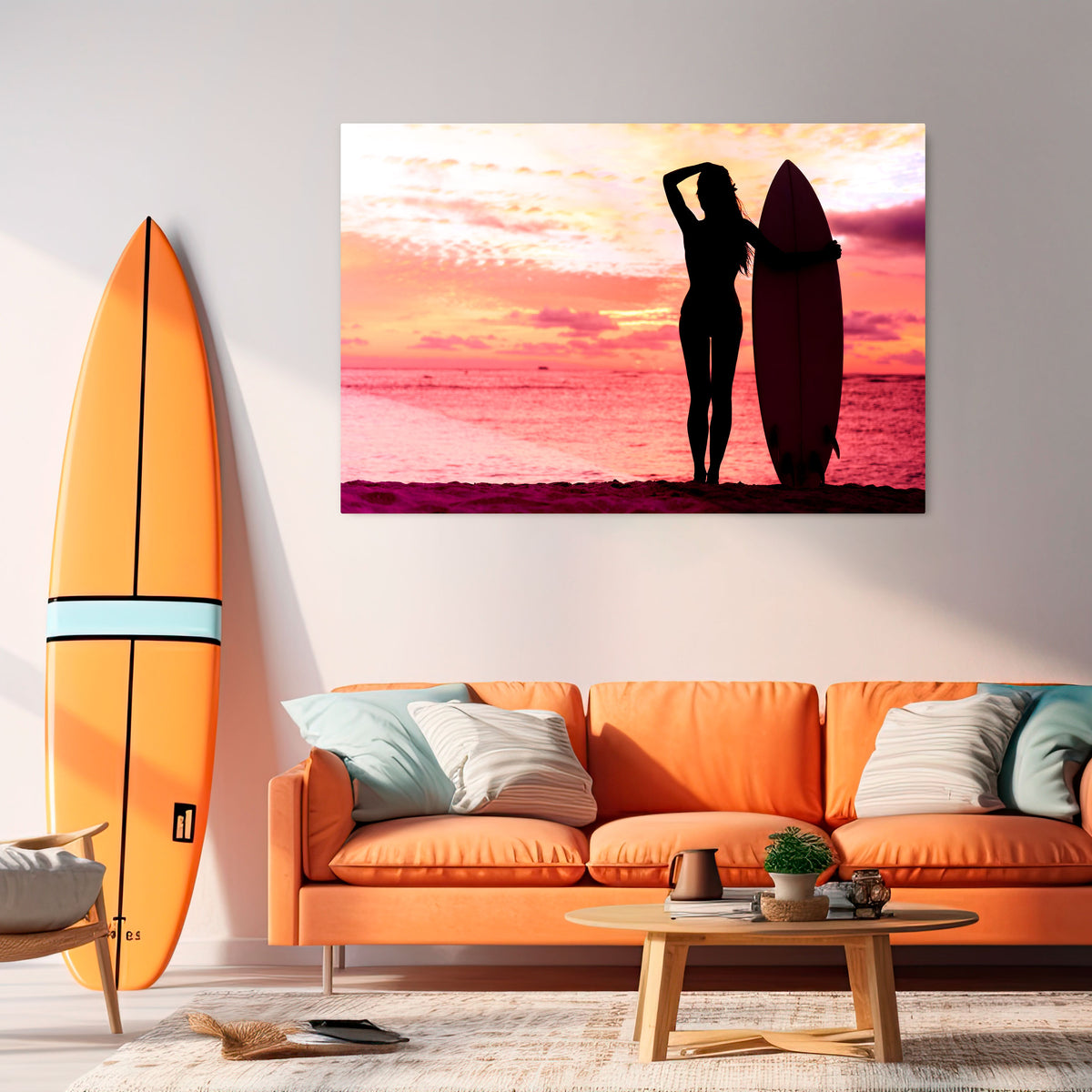 SUNSET SURF SPIRIT Horizontal Canvas Print