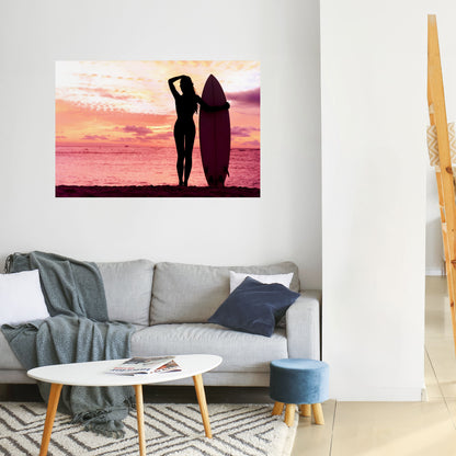 Poster orizzontale staccabile e attaccabile SUNSET SURF SPIRIT