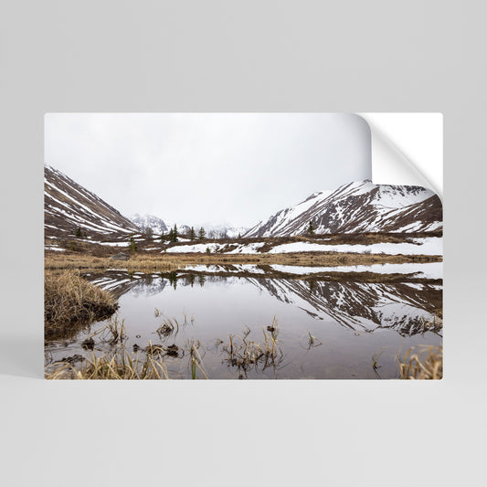 RIFLESSI BACIATI DALLA NEVE Poster orizzontale staccabile e attaccabile