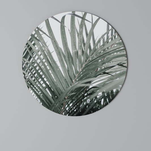 PALM WHISPERS Round Wall Art