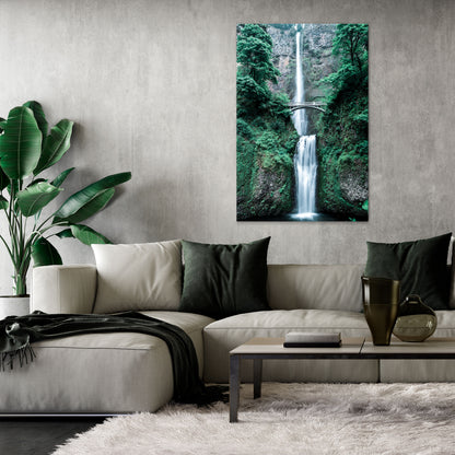 MYSTICAL WATERSCAPE BRIDGE Vertical Canvas Print