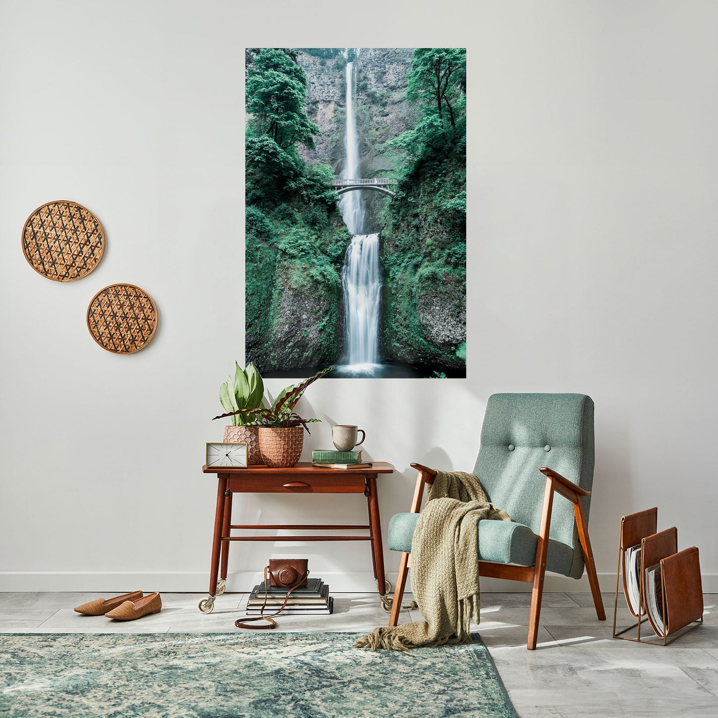 Poster verticale staccabile e attaccabile "MYSTICAL WATERSCAPE BRIDGE"