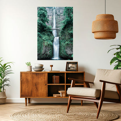 Poster verticale staccabile e attaccabile "MYSTICAL WATERSCAPE BRIDGE"