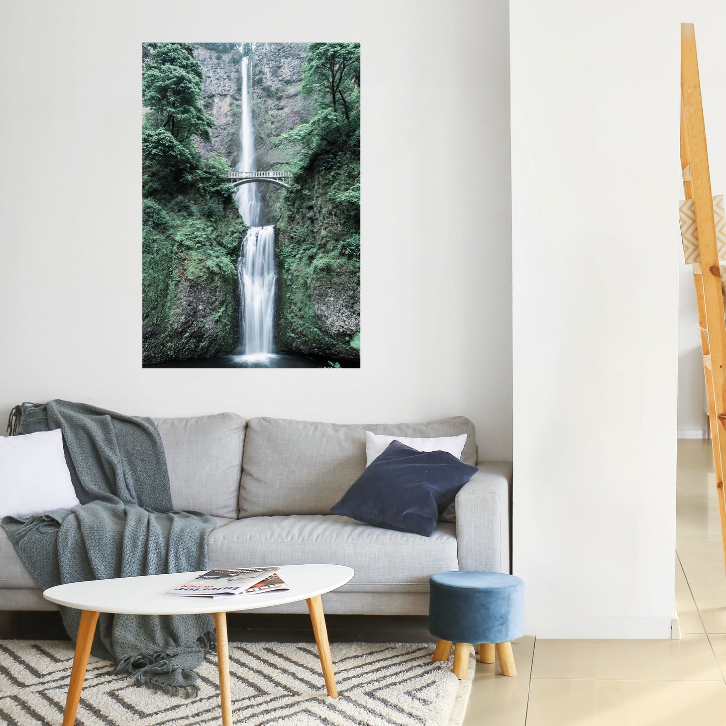 Poster verticale staccabile e attaccabile "MYSTICAL WATERSCAPE BRIDGE"