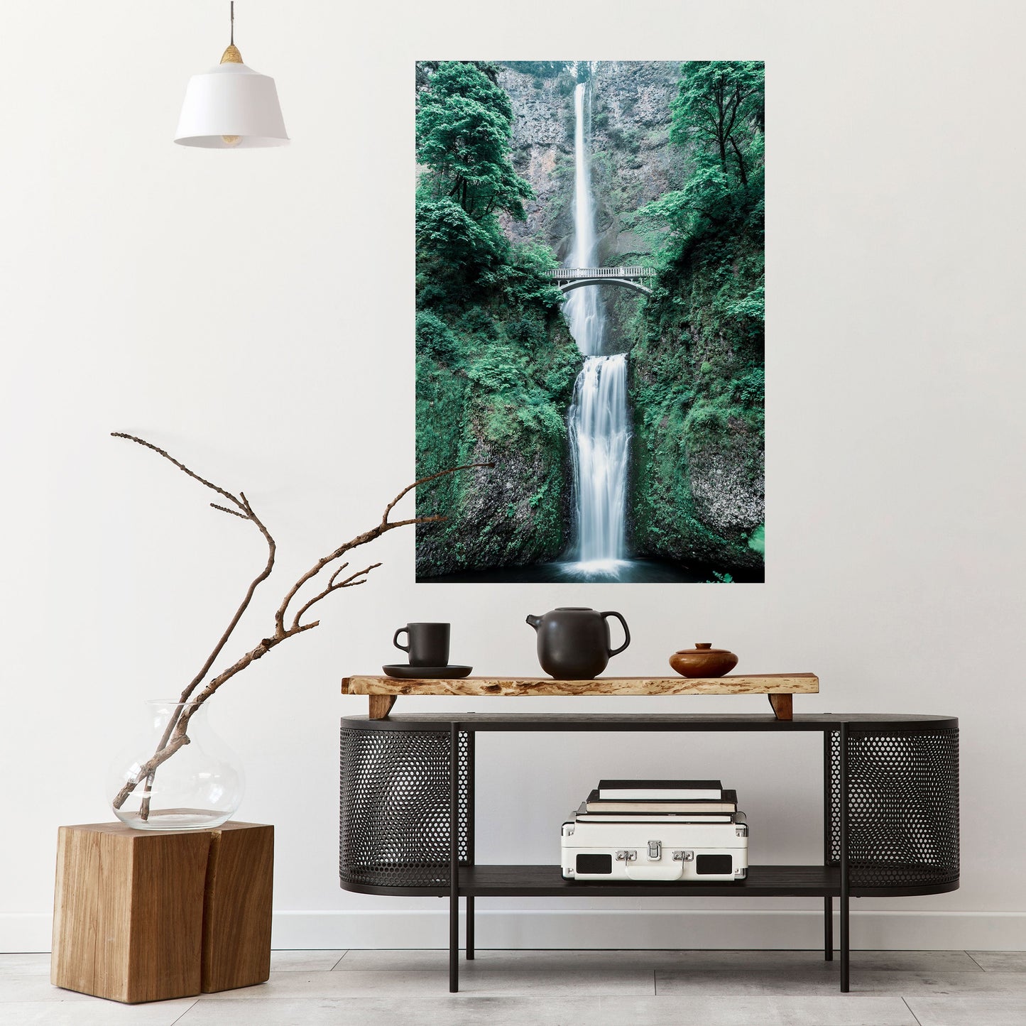Poster verticale staccabile e attaccabile "MYSTICAL WATERSCAPE BRIDGE"