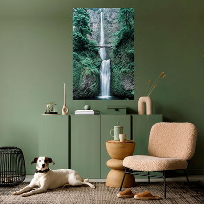 Poster verticale staccabile e attaccabile "MYSTICAL WATERSCAPE BRIDGE"