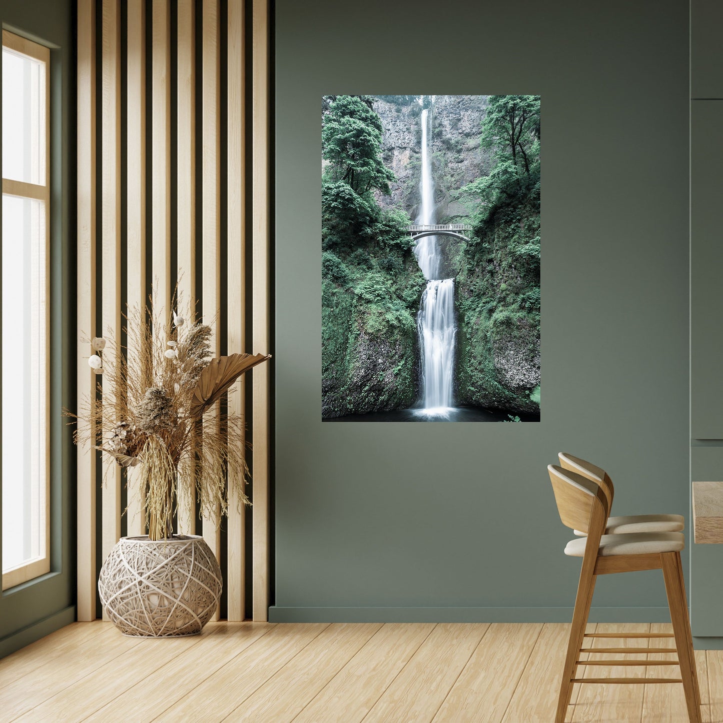 Poster verticale staccabile e attaccabile "MYSTICAL WATERSCAPE BRIDGE"