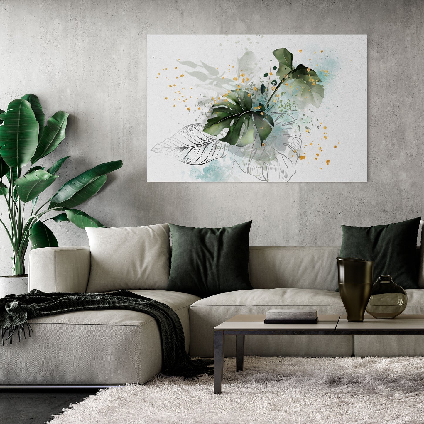 VIVID LEAF SYMPHONY Stampa su tela orizzontale