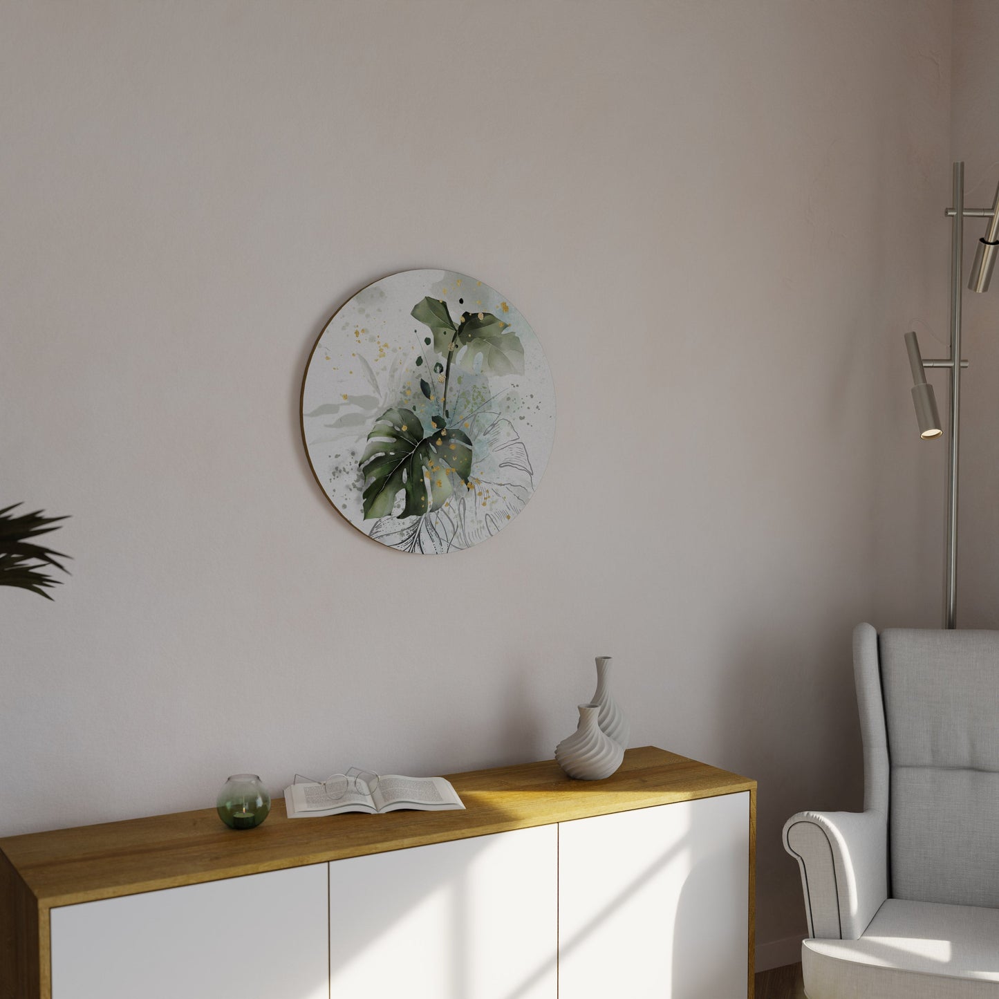 VIVID LEAF SYMPHONY Round Wall Art