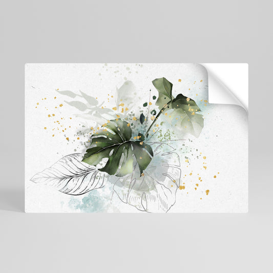 Poster orizzontale staccabile e attaccabile VIVID LEAF SYMPHONY