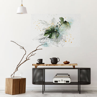 Poster orizzontale staccabile e attaccabile VIVID LEAF SYMPHONY
