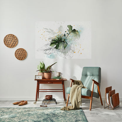 Poster orizzontale staccabile e attaccabile VIVID LEAF SYMPHONY