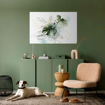 Poster orizzontale staccabile e attaccabile VIVID LEAF SYMPHONY