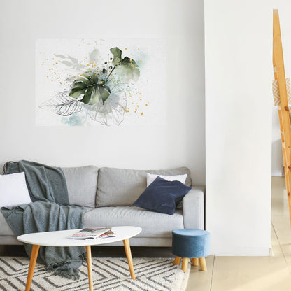 Poster orizzontale staccabile e attaccabile VIVID LEAF SYMPHONY