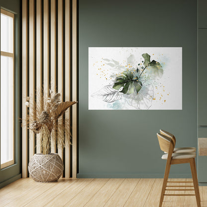 Poster orizzontale staccabile e attaccabile VIVID LEAF SYMPHONY