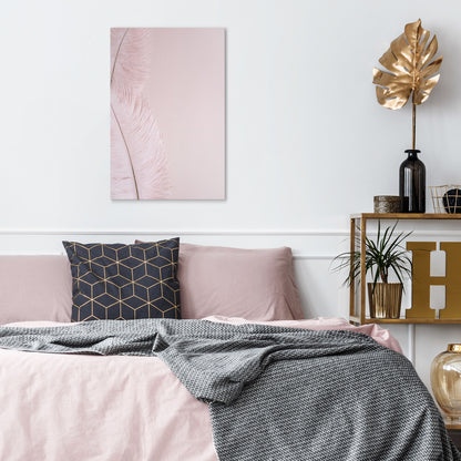 WHISPERING PINK FEATHERS Stampa su tela verticale