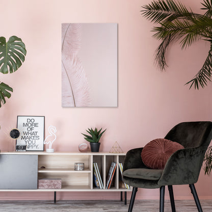 WHISPERING PINK FEATHERS Stampa su tela verticale