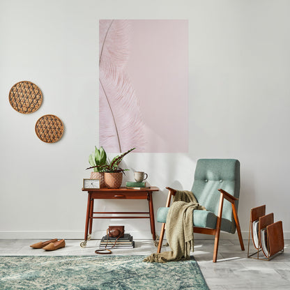Poster verticale staccabile e attaccabile "WHISPERING PINK FEATHERS"