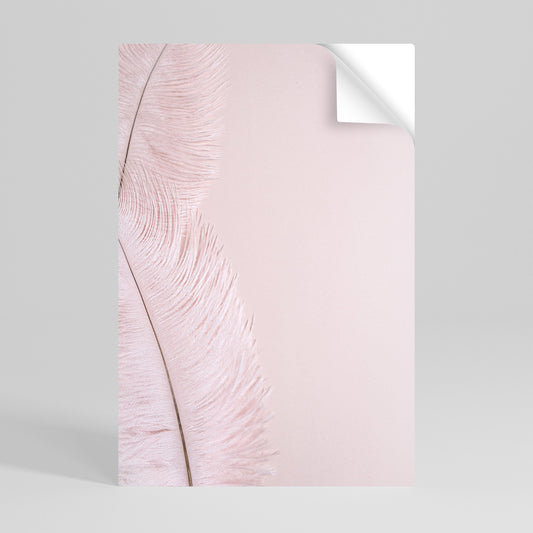 Poster verticale staccabile e attaccabile "WHISPERING PINK FEATHERS"
