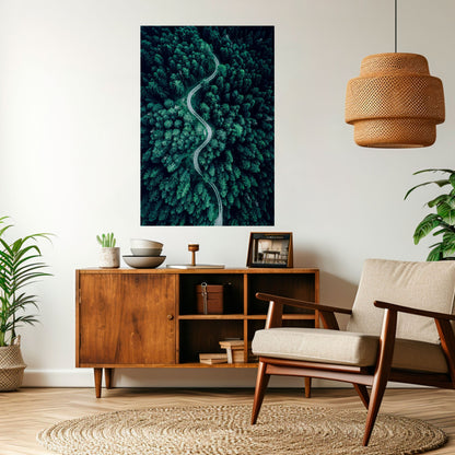 Poster verticale staccabile e attaccabile "VIA SERPENTINA FORESTATA"