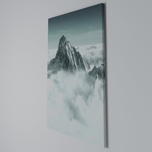 CLOUD-KISSED PEAK Vertical Canvas Print