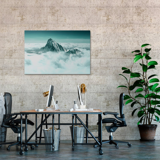 CLOUD-KISSED PEAK Stampa su tela orizzontale