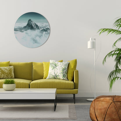 CLOUD-KISSED PEAK Round Wall Art